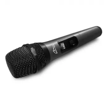 Microfone de karaoke MEDIA-TECH MT398 sem fios, USB-C, a pilhas, alcance de 20 m, preto