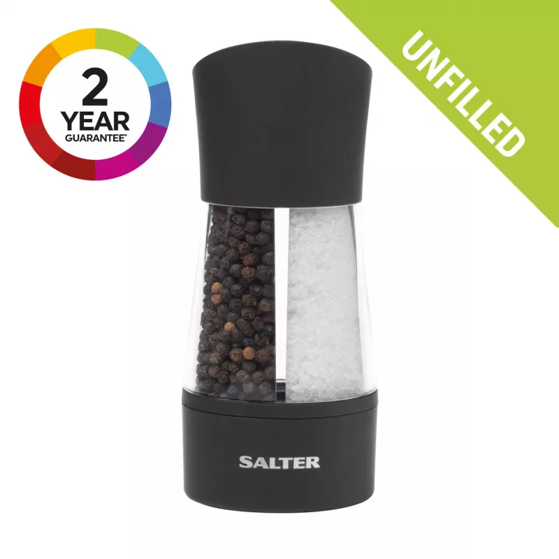 Moinho de sal mecânico Salter 7612 BKXRAUP aço inoxidável moagem ajustável
