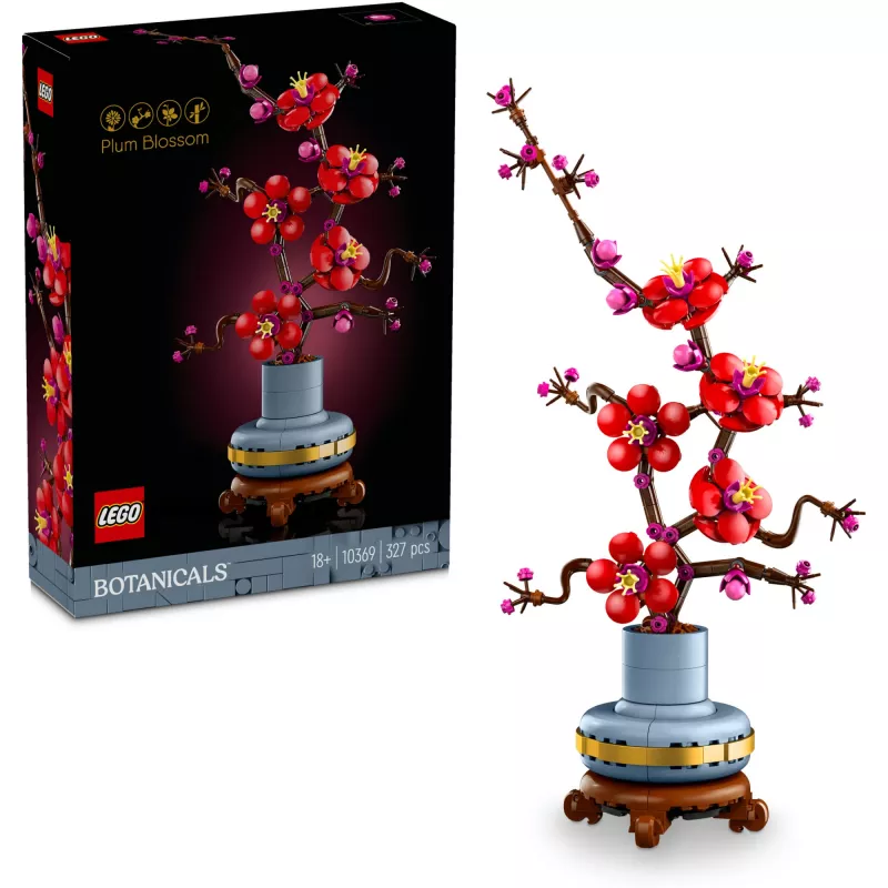 LEGO Icons conjunto de decoração de flores de ameixeira 10369, multicolor