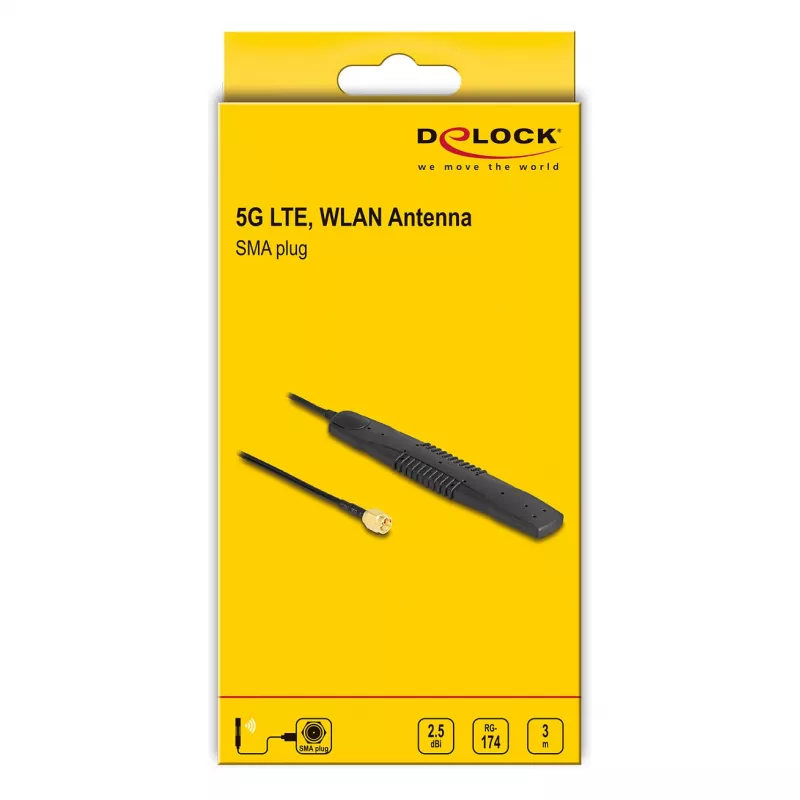 Antena omnidirecional DeLOCK 90101 2,5 dBi SMA 0,6-6 GHz