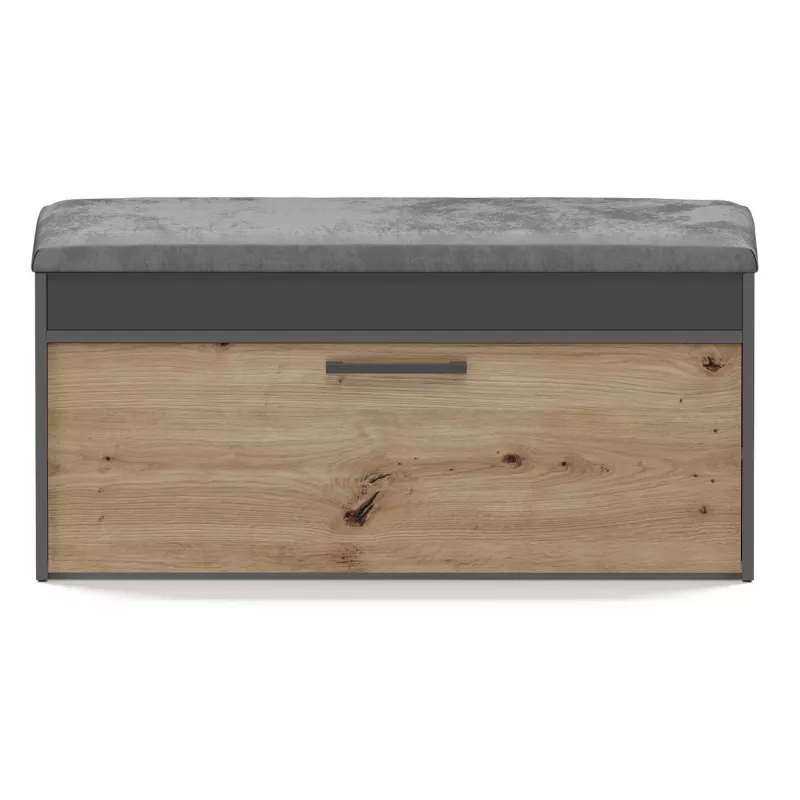 Sapateira fechada Top e Shop PARMA — antracite e carvalho, aglomerado, 1000×490×350 mm
