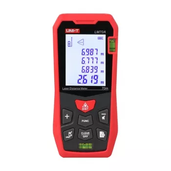 Medidor de distância laser UNI-T LM70A – alcance de medição de 70 m, precisão de 1 mm
