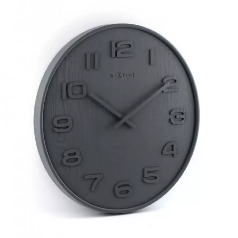 NeXtime 3096GS - Relógio de parede - Relógio de quartzo - Redondo - Cinzento - Madeira - Adultos