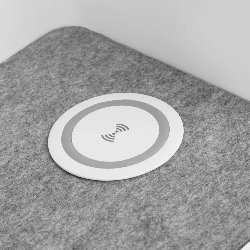 Organizador de secretária com gaveta e carregador sem fios Ergo Office, branco, máx. 10kg, ER-441