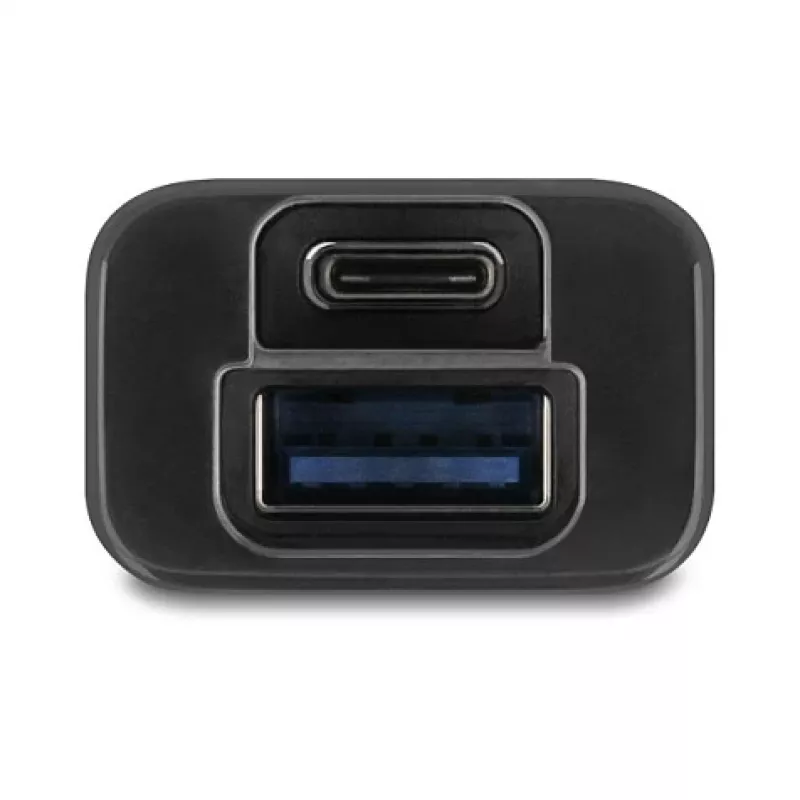 Hub USB 3.2 Gen 1 (3.1 Gen 1) DELOCK 4 portas com host Type-A + Type-C (5000 Mbit/s) preto/transparente
