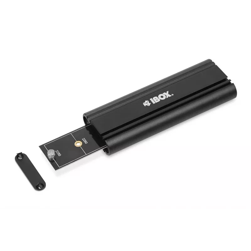 Caixa para SSD IBOX HD-07 para 1x unidade M.2, USB 3.2 Gen 2 (10 Gbit/s), USB-C, preto
