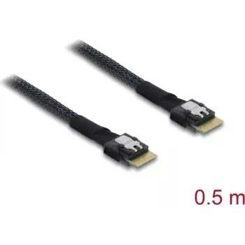 Cabo DELOCK PCIe 4.0 slim SAS SFF-8654 4i 0,5 m