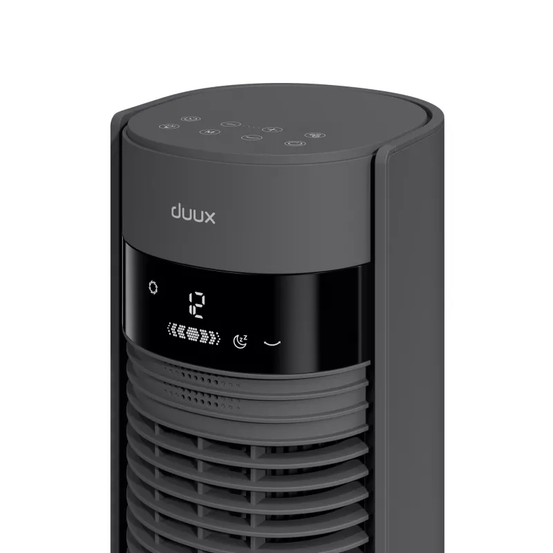 Ventilador Duux | Elevate | Ventilador de torre | Cinzento | Diâmetro 29 cm | Níveis de velocidade 12 | Oscilação | 4-40 W
