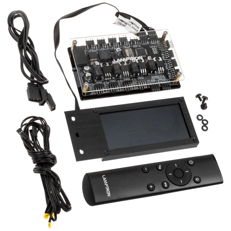 Controlador de ventoinhas e RGB Lamptron RW460 para sistemas de refrigeração líquida — Preto
