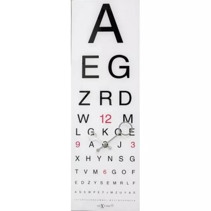NeXtime Relógio 3067 Eyesight, 75x25,4 cm, relógio de parede, branco/preto