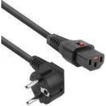 Cabo de alimentação ACT CEE 7/7 ficha (angular) – C13 IEC Lock preto 3 m, EL234S
