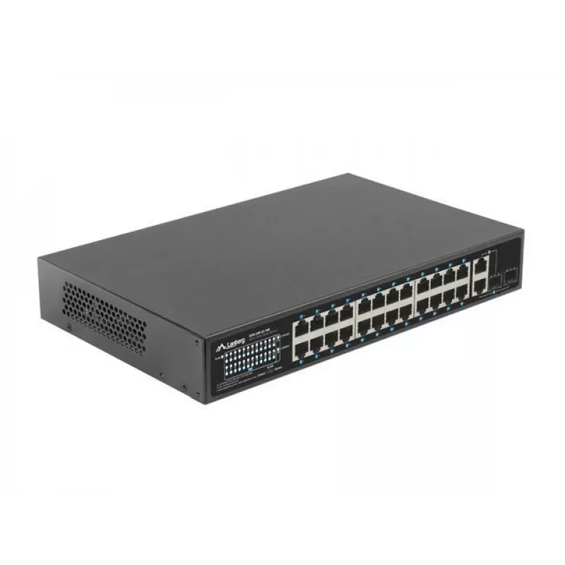 Lanberg Comutador 24X 100MB DSP+/2X Combo Rack 19 360W V2