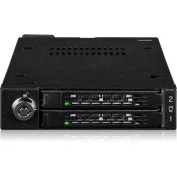 Adaptador para baía de unidade icy dock MB092VK-B para 2 x 6,3 cm U.2 / U.3 NVMe SSDs em baía de 3,5 polegadas (preto)