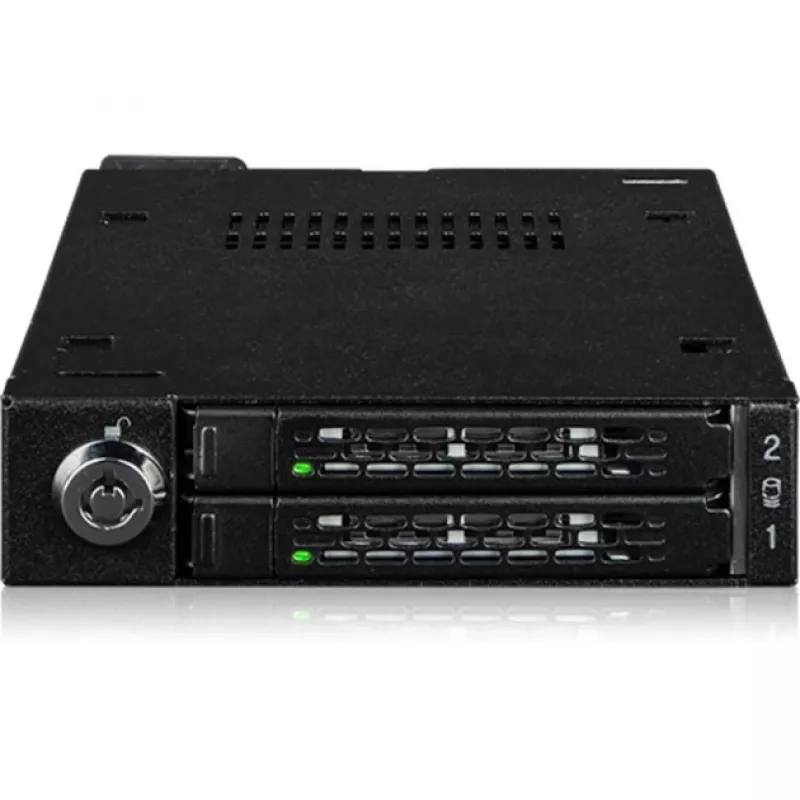 Adaptador para baía de unidade icy dock MB092VK-B para 2 x 6,3 cm U.2 / U.3 NVMe SSDs em baía de 3,5 polegadas (preto)