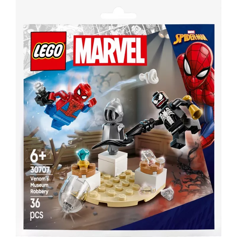 Brinquedo de construção LEGO Venoms Museumsraub conjunto Polybag 30707 – Marvel Super Heroes, pequeno conjunto colecionável