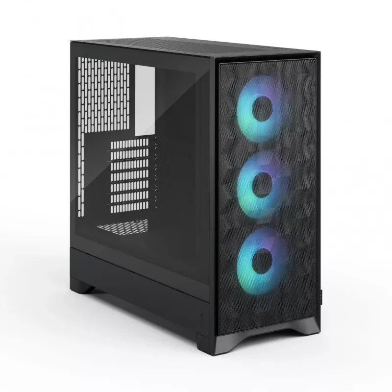 Caixa de PC Fractal Design Pop 2 Air preto TG RGB Midi Tower – ATX/Micro-ATX/Mini-ITX, 3x120mm à frente, 1x120mm atrás, baías de 2,5