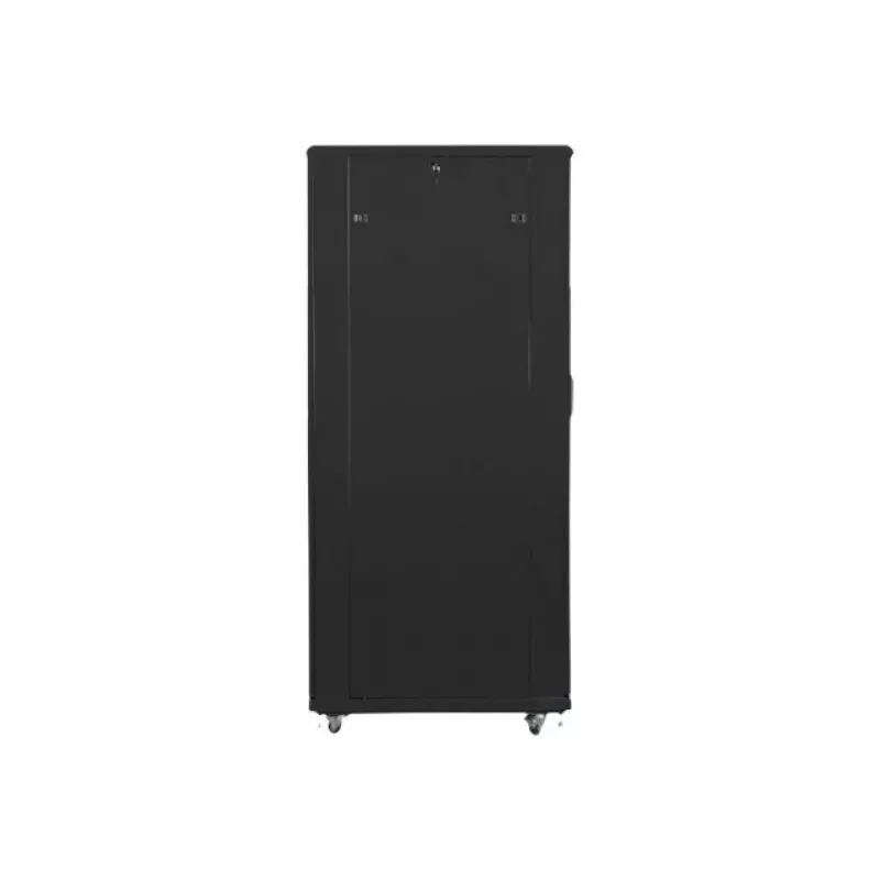 Armário rack Lanberg FF01-8042-23B de chão de 19 polegadas 42U 800x1000 mm, porta de malha perfurada, flat pack, preto