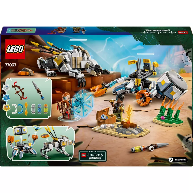 LEGO Set Horizon Adventures 77037 – Aloy e Varl vs. Shell-Walker e Sawtooth, 768 peças, 2 minifiguras