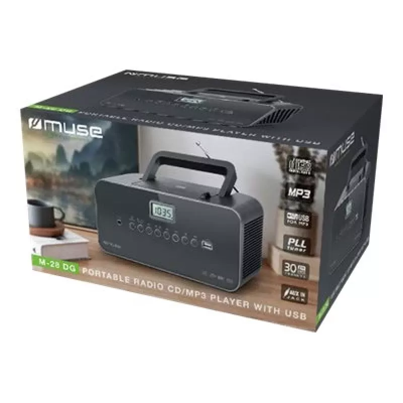 Leitor de CD Muse M-28 DG leitor de CD portátil preto