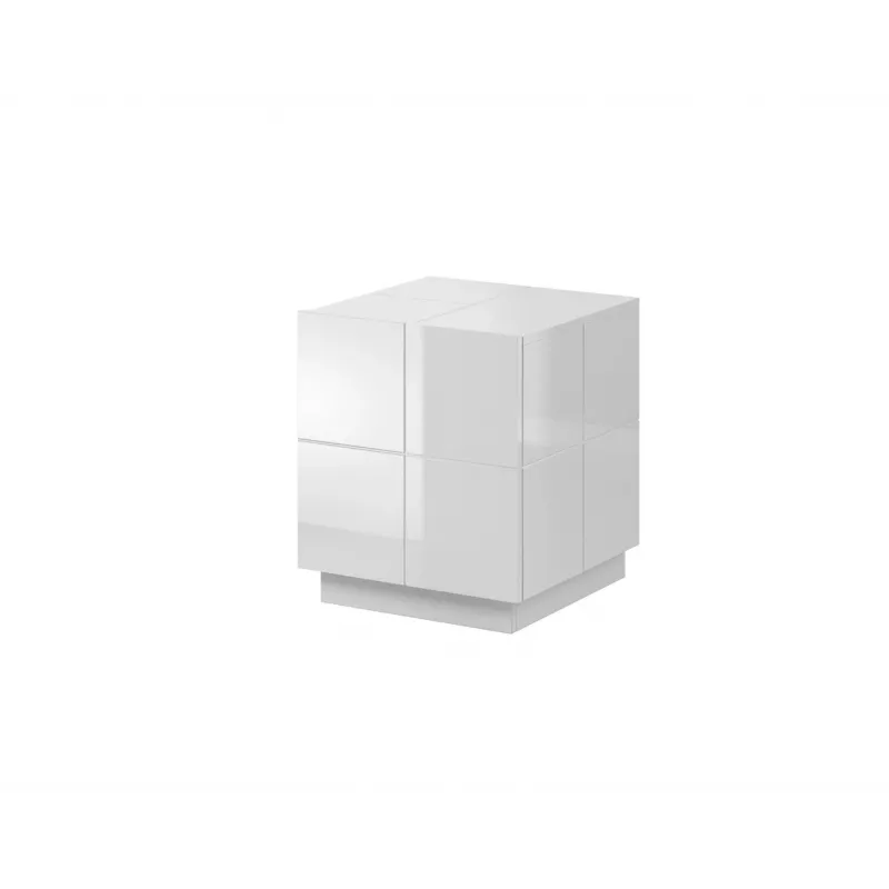 Mesa de cabeceira Cama REJA branco brilhante/branco brilhante