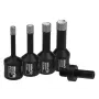 Conjunto de serras copo Dedra DED1592SZ01 — brocas diamantadas 6, 8, 10, 12 mm com adaptador