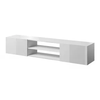 Móvel de TV cama meble SLIDE 200K, 200 x 40 x 37 cm, branco brilhante, tampo em aglomerado