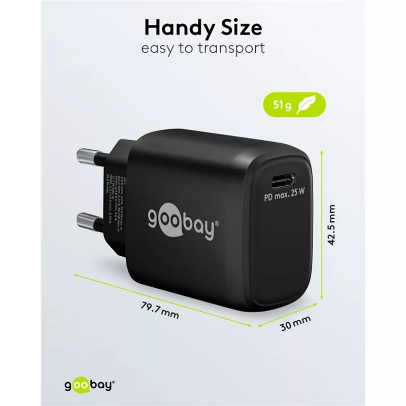 Goobay 65367 carregador interior AC para portátil smartphone tablet preto
