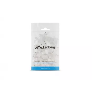 Conector RJ-45 LANBERG PLU-6000 para cabo Cat6 U/UTP, transparente/branco, pack de 100