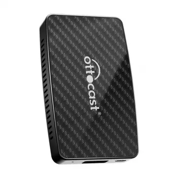 Adaptador CarPlay/Android Ottocast CA400-S – 4-em-1: CarPlay e Android Auto sem fios, Apple CarPlay e Android Auto com fios, preto