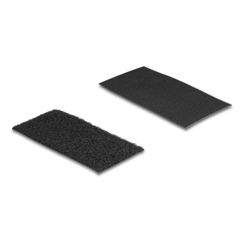 Suporte de cabo DeLOCK 19105 fita de velcro autoadesiva 100x50mm preto conjunto de 10