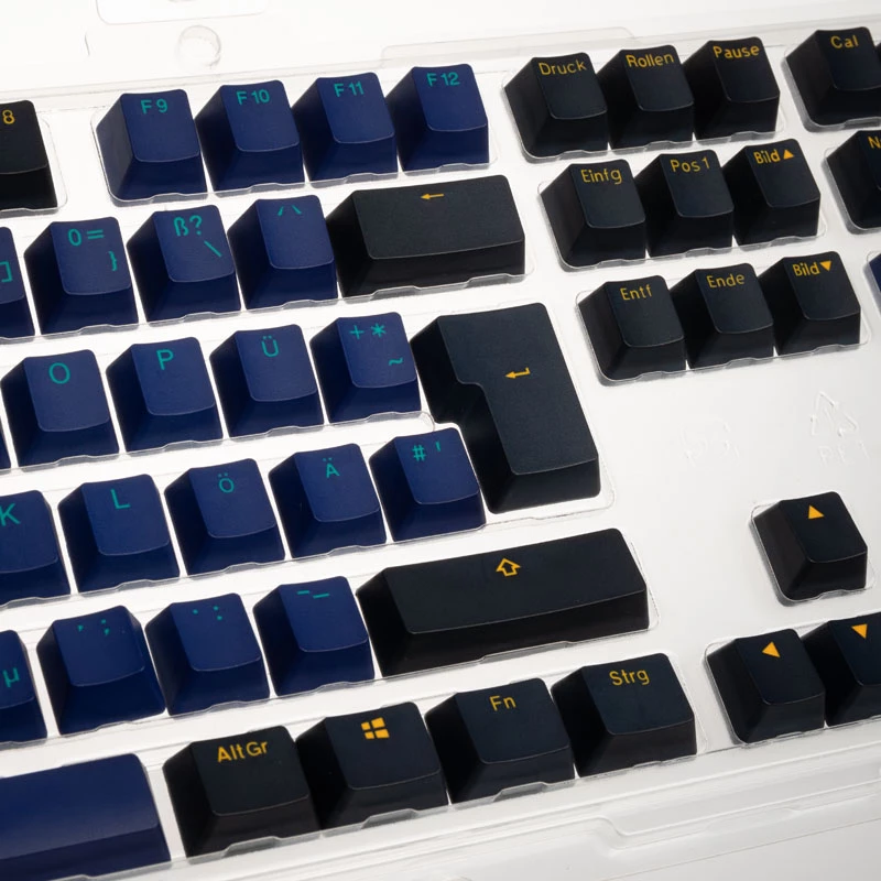 Tecla Ducky Horizon DKSA109-DEPDBBZOH material PBT preto azul