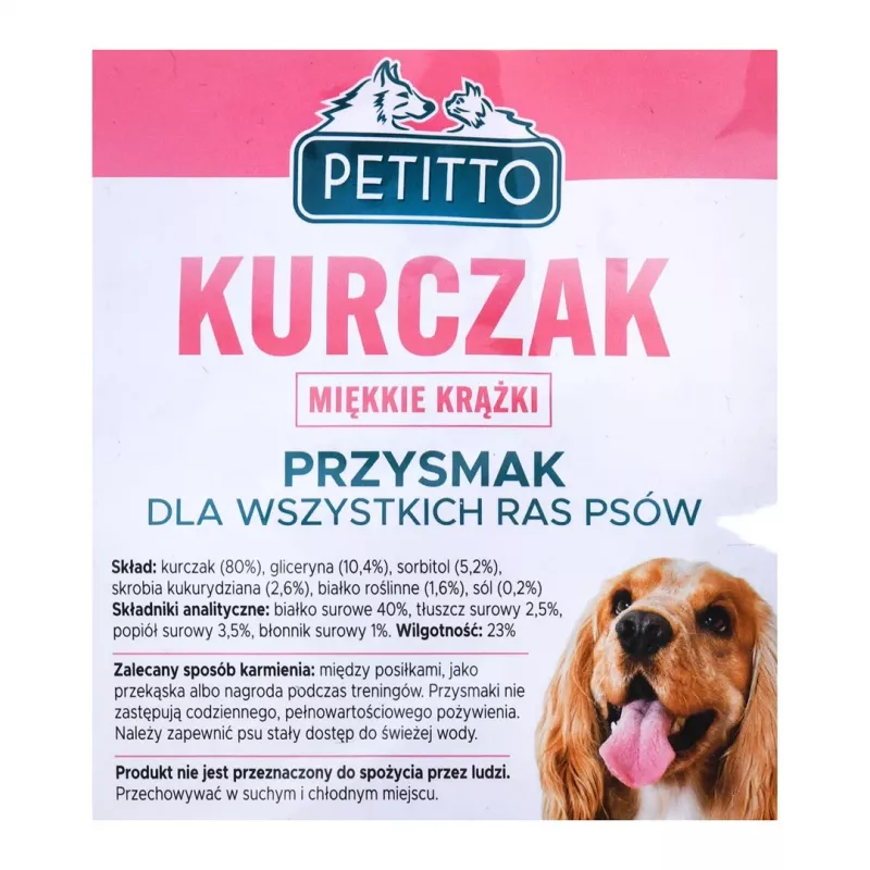 PETITTO Anéis macios de frango snack para cães, 500 g