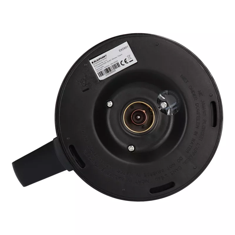 Chaleira elétrica BLAUPUNKT EKD601, 1,7 L, 2200 W, regulável 40–100 °C, preta, aço inoxidável