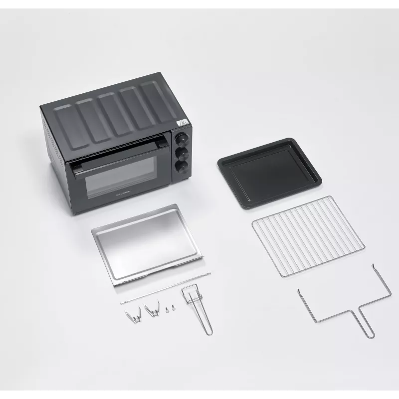 Mini-forno SEVERIN TO 2075 — capacidade de 30 l, 1600 W, independente, preto, função de grelhar