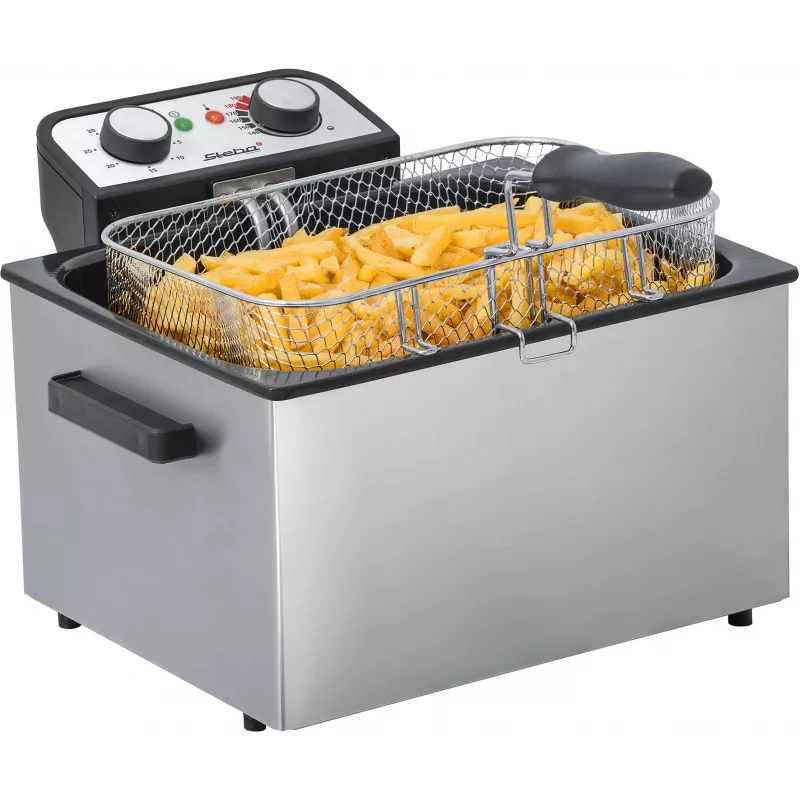 Fritadeira Steba DF 300 Double 5 L 3000 W preto aço inoxidável