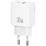 Carregador usams USA001632 30W 1×USB-C 1×USB-A carregamento rápido