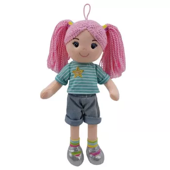 Boneca macia de pano TULILO Kaja, 35 cm, corpo de pano, traços do rosto bordados
