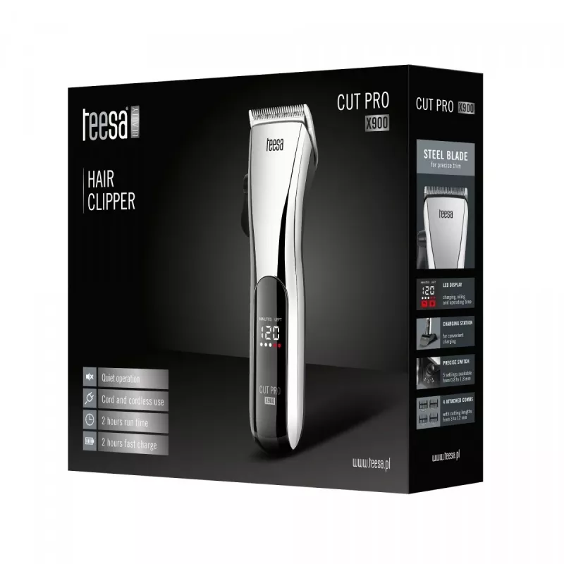 Máquina de cortar cabelo Teesa CUT PRO X900 preto prateado