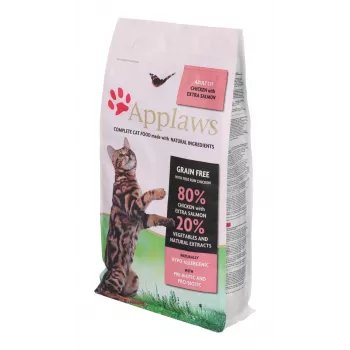 Comida seca para gatos Applaws Adult Frango & Salmão 2 kg — sem cereais, 36,5% proteína, 16% gordura