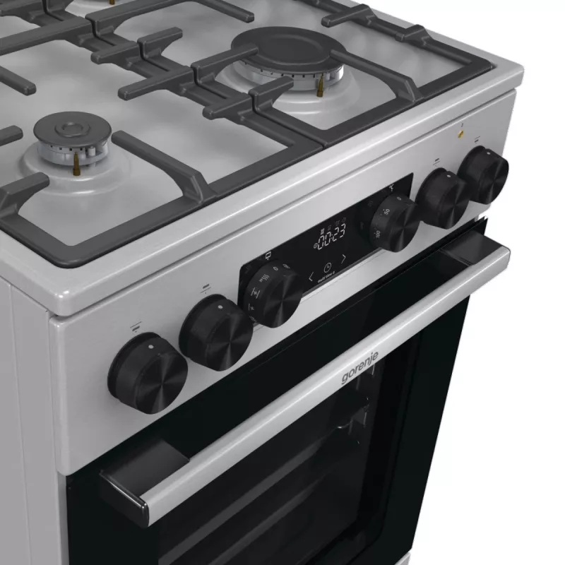 Gorenje GKS5C71XF fogão independente com forno prateado