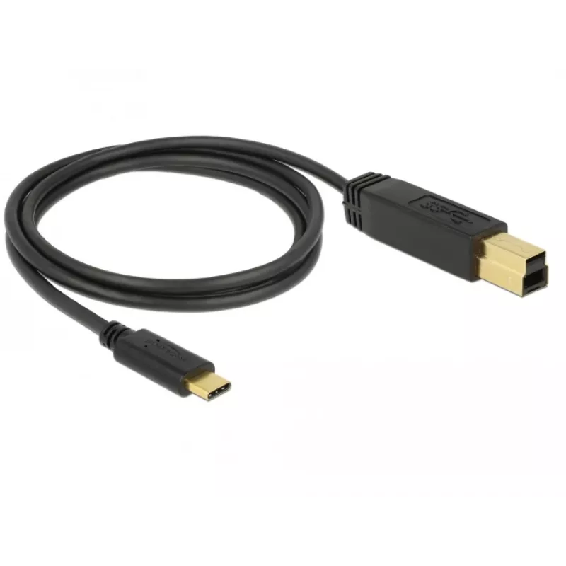 Cabo USB DeLOCK 83675 USB 3.2 Gen 2 1 m USB C USB B preto