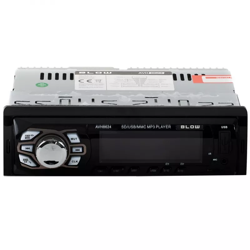 BLOW AVH-8624 auto-rádio, 1 DIN, FM RDS, Bluetooth, USB, SD/MMC, AUX, MP3, ecrã LCD, telecomando, preto