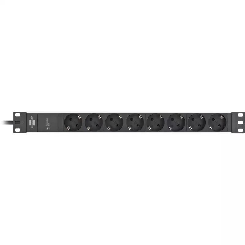 Brennenstuhl 1390007308 - 2 m - 8 tomadas AC - interior - IP20 - alumínio - plástico - preto - prateado