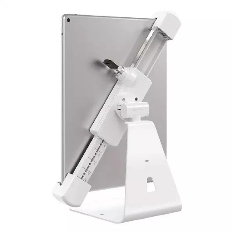 Barkan T71HL suporte de secretária para tablet com fechadura 7–14 polegadas, rotativo 360°, branco