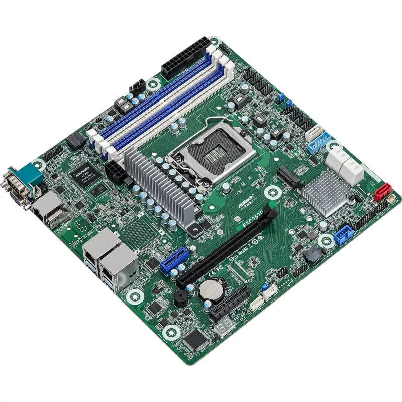 ASRock Rack E3C252D4U placa-mãe, Intel C252, LGA 1200, micro ATX, USB 3.2 Gen 1, 2x Gigabit LAN, gráficos integrados