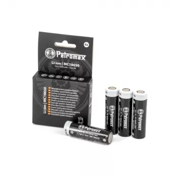 Baterias de iões de lítio 18650, 3.450 mAh, conjunto de 4 (para lanterna LED Petromax LM500)