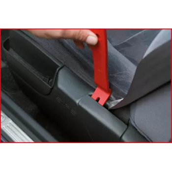 Conjunto de ferramentas de remoção de revestimentos interiores KS Tools 911.8105 — conjunto de 6 peças de alavancas de plástico e metal para revestimentos de veículos