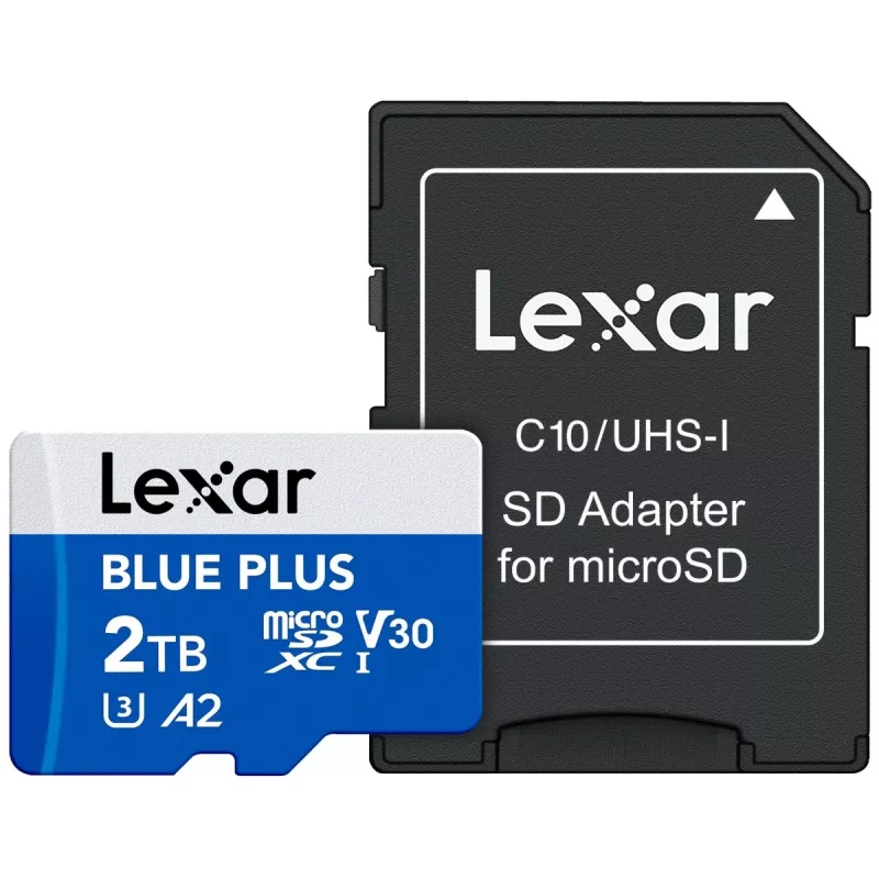Cartão de memória MicroSDXC Lexar BLUE PLUS 2 TB UHS‑I, 170 MB/s, U3 V30, à prova de água