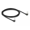Cabo de rede DeLOCK RJ45 Cat.6A S/FTP fino 90° para baixo 2 m preto