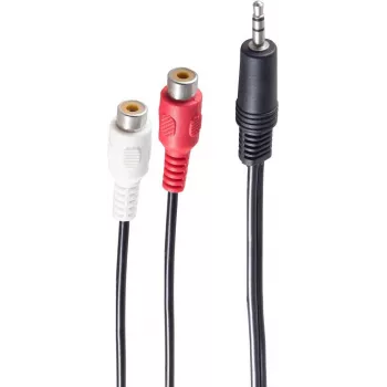 Cabo de áudio ShiverPeaks BS30771-1.5 1.5m 3.5mm para 2 x RCA preto